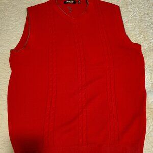 Cypress Links Sportswear Men's Sweater Vest 100% Cotton Red Size M.
